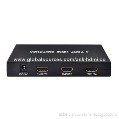 4-in-1 Output HDMI Switcher, 1.4V HDMI with Remote Function, Supports ARC, HEC